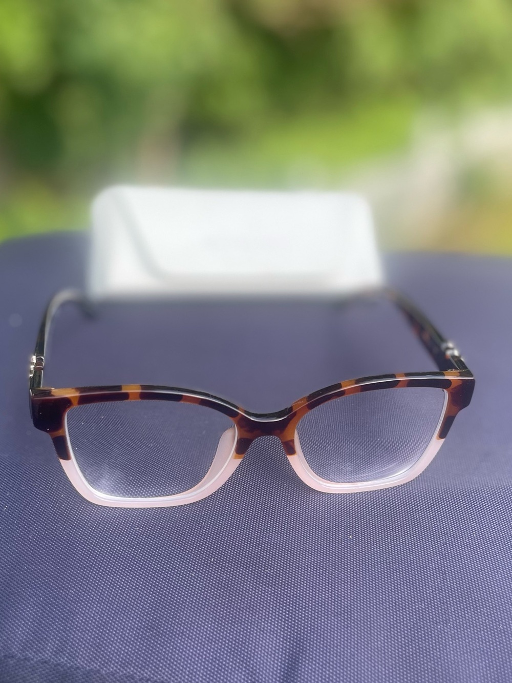 Tortoiseshell Square Women's Reading Glasses - Brown/Pink